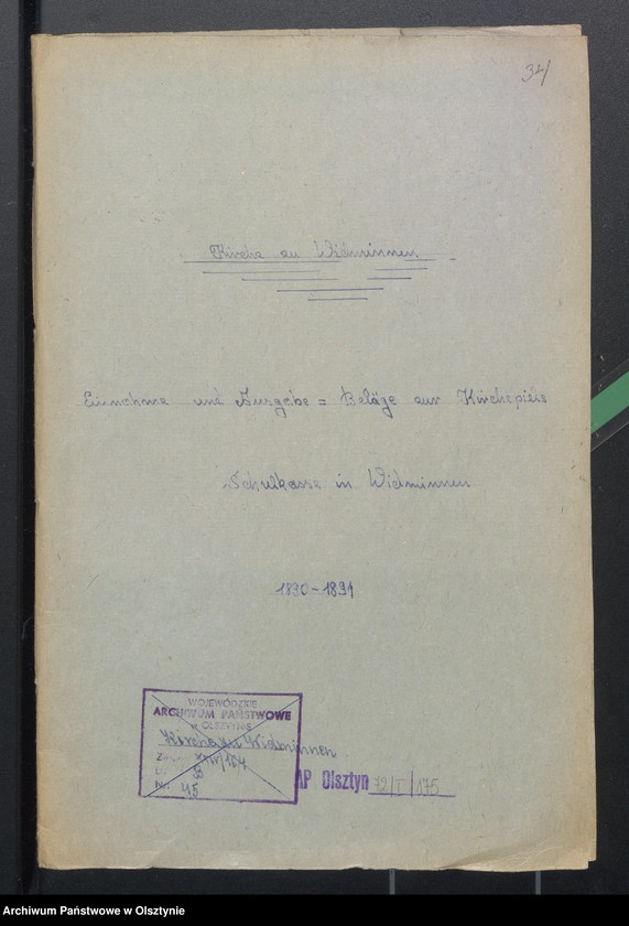 image.from.unit.number "Einnahme und Ausgabe Beläge der Kirchspiels Schulkasse in Widminnen"
