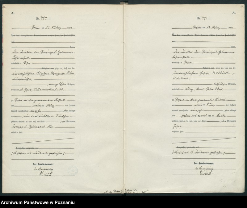 Obraz 11 z jednostki "Księga miejscowa urodzeń tom II [Rejestr główny urodzeń]"