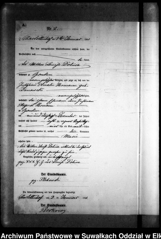 image.from.unit.number "Geburts-Neben-Register des Preussischen Standes-Amtes Gr. Strengeln Kreis Angerburg"