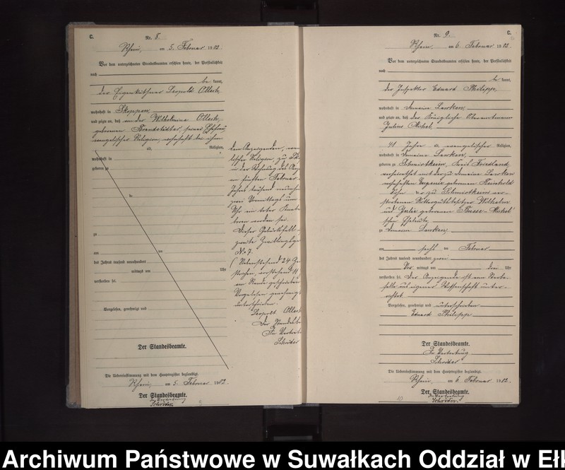 image.from.unit.number "Sterbe-Neben-Register des Königlichen Preussischen Standes-Amtes Orlen Kreis Loetzen"