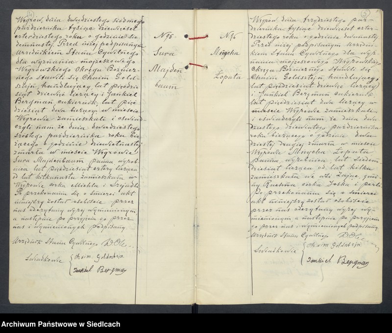 Obraz 6 z jednostki "Księga aktów zgonów wyznania mojżeszowego"