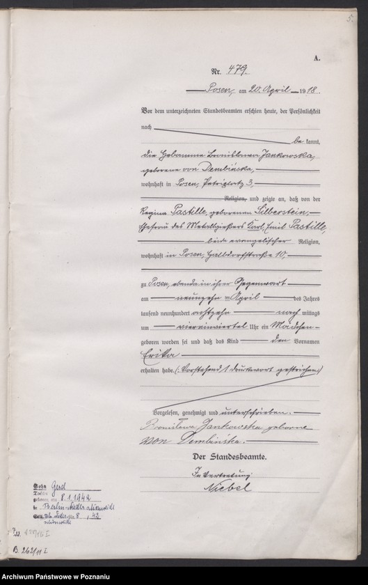 Obraz 7 z jednostki "Księga miejscowa urodzeń tom II [Rejestr główny urodzeń]"