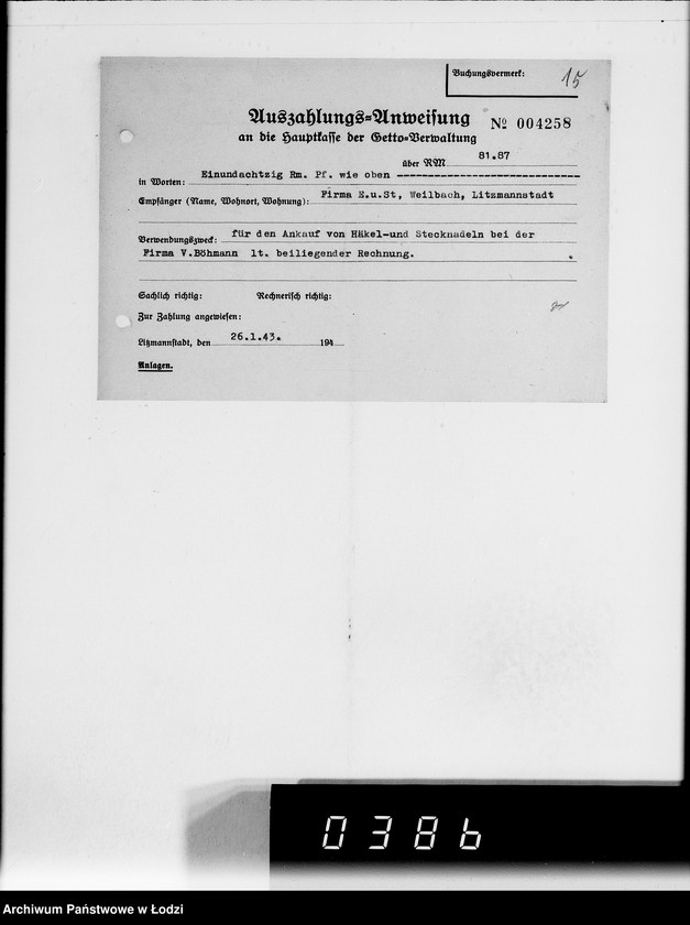 Obraz 20 z jednostki "Einnahme Anweisungen"