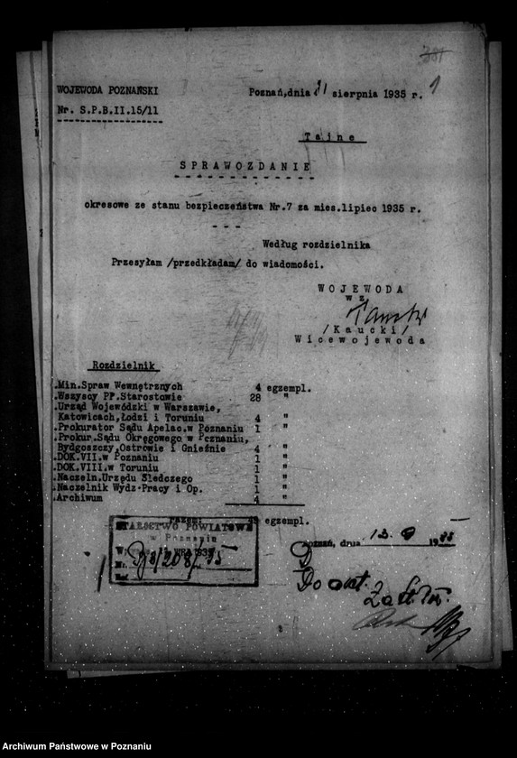Obraz 5 z jednostki "Sprawozdania sytuacyjne okresowe ze stanu bezpieczeństwa /nr 7-12// za miesiące lipiec-grudzień 1935 r."