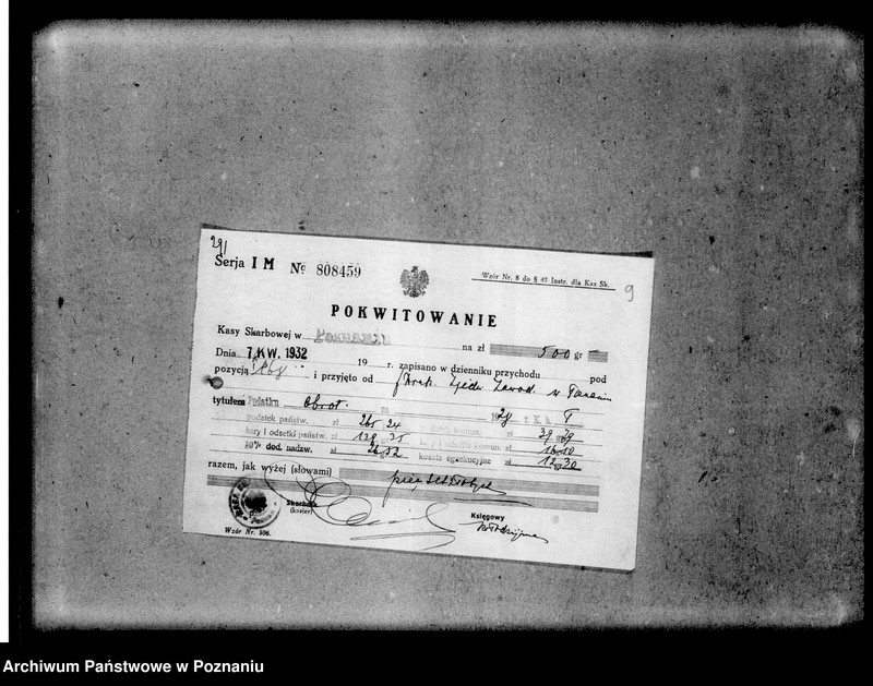 Obraz 13 z jednostki "Korespondencja z Urzędem Skarbowym"