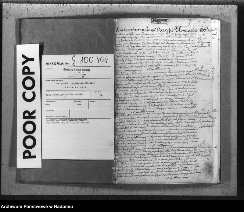 image.from.unit.number "[Duplikat akt urodzeń, małżeństw i zgonów parafii rzym.-kat. Głowaczów 1864 r.]"