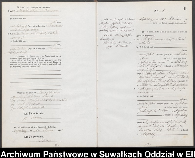 Obraz 12 z jednostki "Heiraths-Neben-Register des Preussischen Standes-Amtes Angerburg Kreis Angerburg"