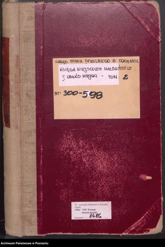 Obraz 2 z jednostki "Księga miejscowa małżeństw tom II [Rejestr główny małżeństw]"