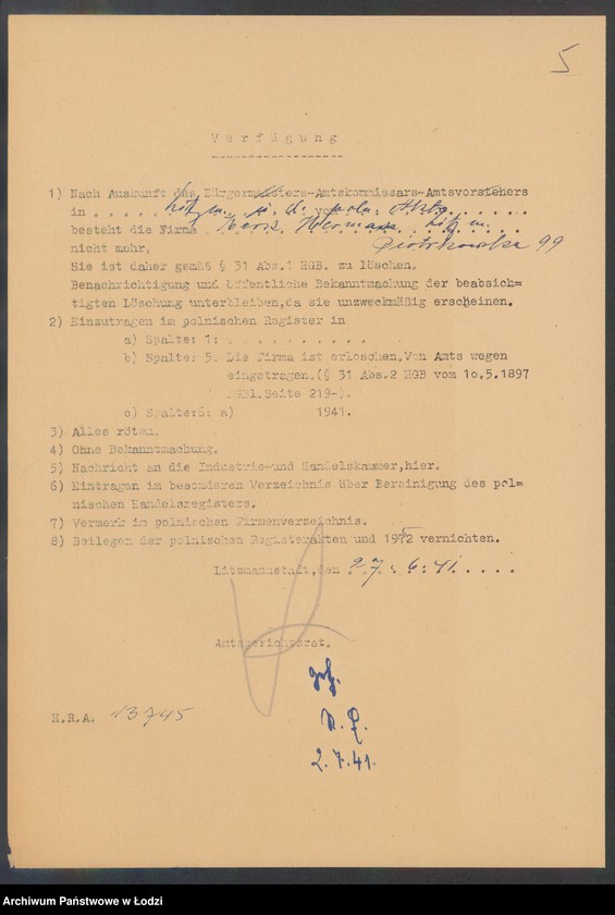 Obraz 7 z jednostki "Hersz Herman – sprzedaż pończoch, rękawiczek i galanterji"