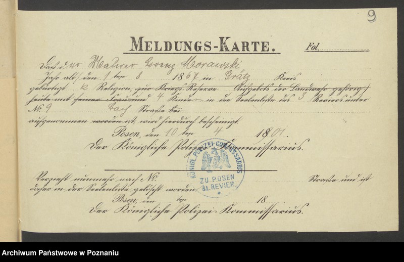 Obraz 10 z jednostki "Die von den Verlobten beigebrachten Urkunden zur Eheschliessung pro 1901. Vol VI"