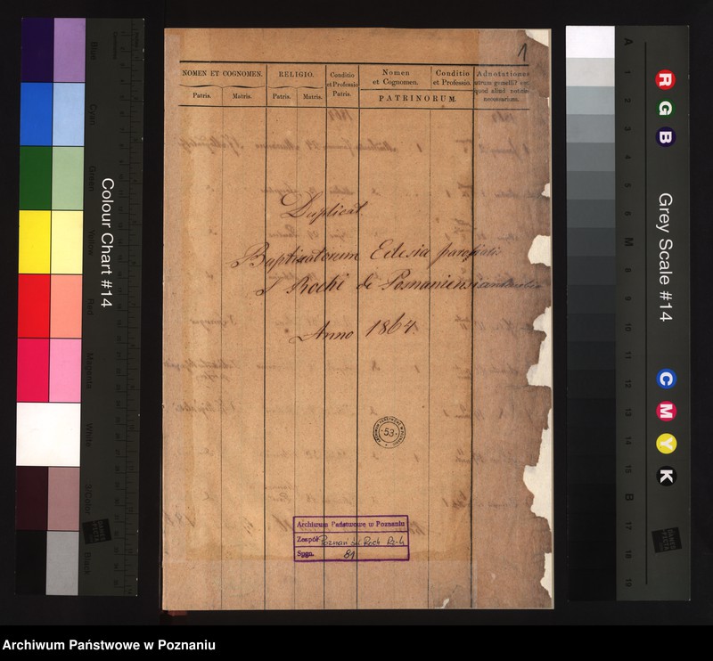 Obraz 3 z jednostki "Duplicat baptisatorum"