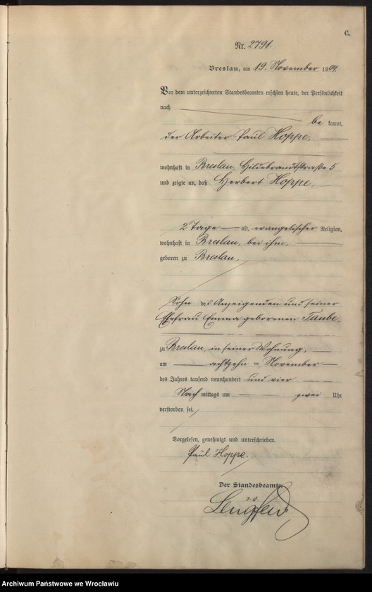 image.from.unit.number "Sterbe-Haupt-Register Breslau I 1904 Band 8"