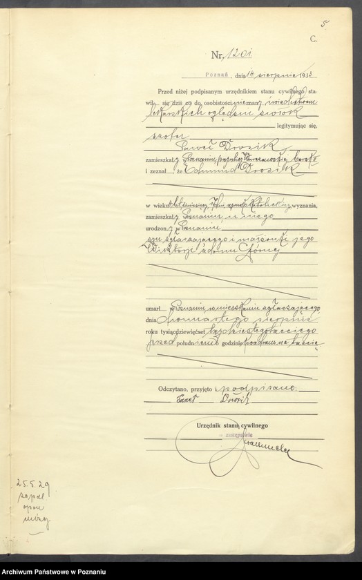 Obraz 7 z jednostki "Księga miejscowa zgonów tom III [Rejestr główny zgonów]"