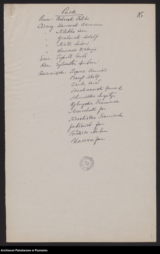 Obraz 17 z jednostki "[Spis urzędników magistratów i członków rad miejskich województwa pomorskiego]"