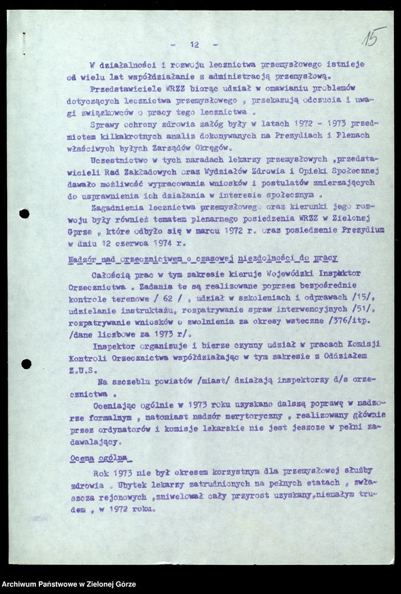 image.from.unit.number "Protokóły z posiedzeń Komisji Zdrowia, Ochrony Środowiska i Spraw Socjalnych Wojewódzkiej Rady Narodowej w Zielonej Górze; Nr 4 - 6; Tom 2 "