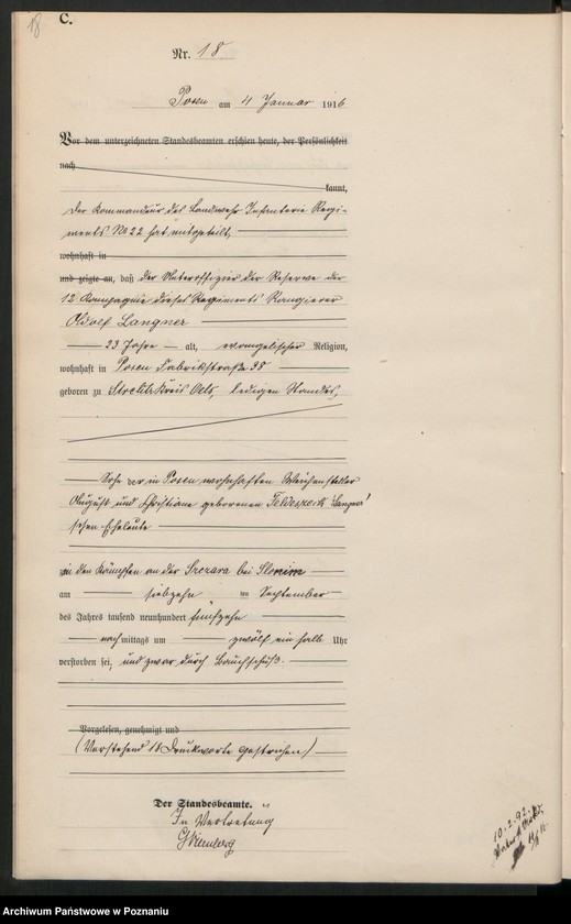 Obraz 20 z jednostki "Księga miejscowa zgonów tom I [Rejestr główny zgonów]"