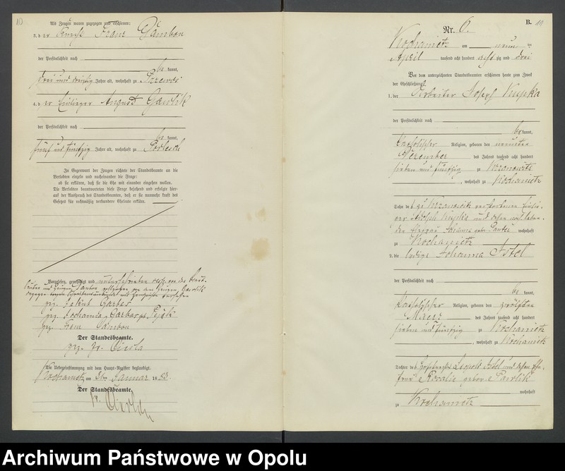 image.from.unit.number "Urząd Stanu Cywilnego Kochaniec Księga małżeństw rok 1883-85"