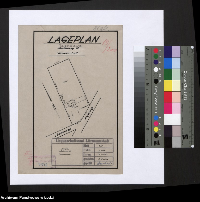Obraz 1 z jednostki "Lageplan Ländlerweg 16 Litzmannstadt"
