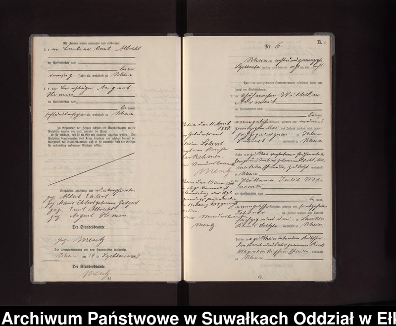 image.from.unit.number "Heiraths-Neben-Register des Preussischen Standes-Amtes Rhein Kreis Loetzen"