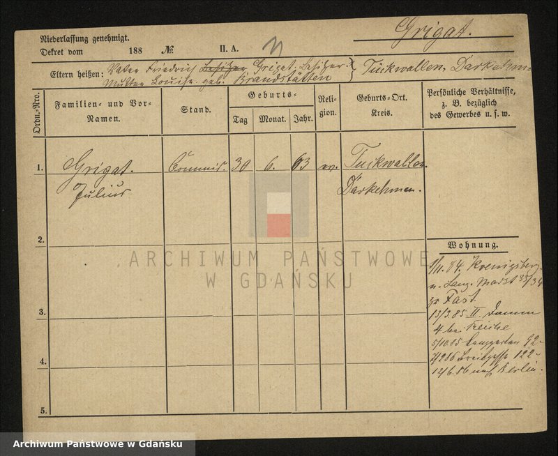 image.from.unit.number "Karty meldunkowe: Griga - Griss"