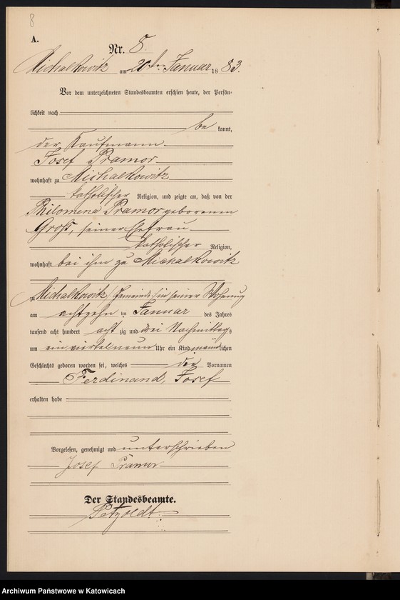 Obraz 11 z jednostki "[Księga urodzeń za rok 1883, nr 1-96]"