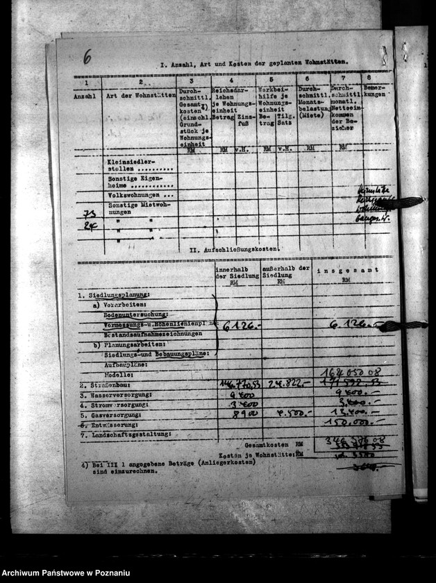 Obraz 10 z jednostki "Kreisstadt Kempen. Antrag auf Aufschliessungskosten der Siedlung für Reichsbedienstete"