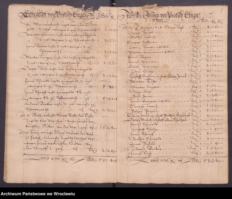 image.from.unit.number "Jahrerechnungen der güter Protsch, Peiskerwitz und Domslau"