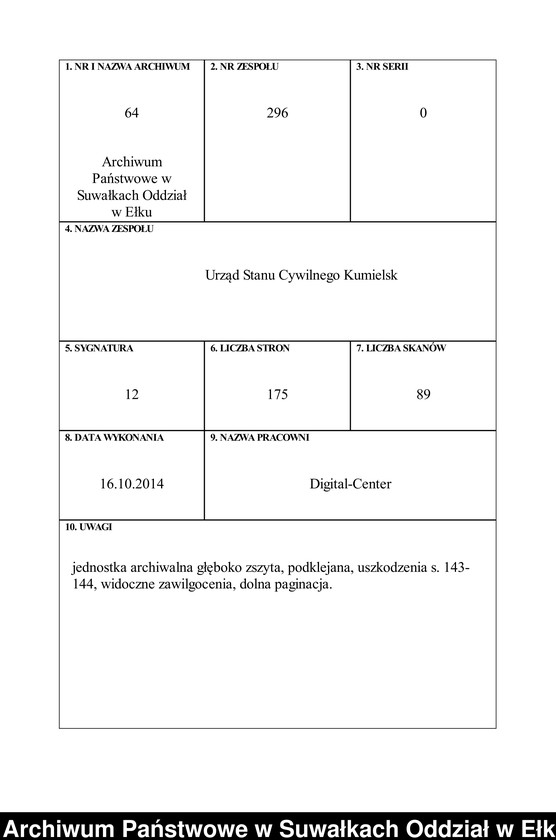 image.from.unit.number "[Sterbe-Haupt-Register des Königlich Preussischen Standes-Amtes Kumilsko Kreis Johannisburg]"