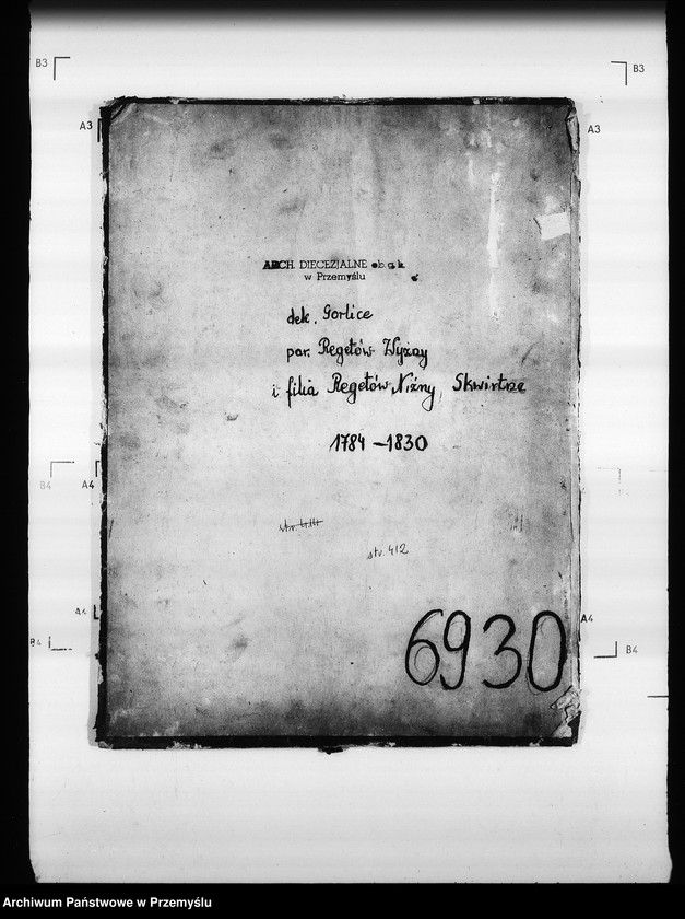 image.from.unit.number "[Kopie ksiąg metrykalnych parafii Regetów Wyżny z filiami Regetów Niżny, Skwirtne (dekanat Gorlice)]"