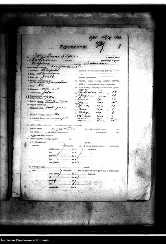 Obraz 13 z jednostki "/Parcelacje majątku Murzynówko powiat średzki/"