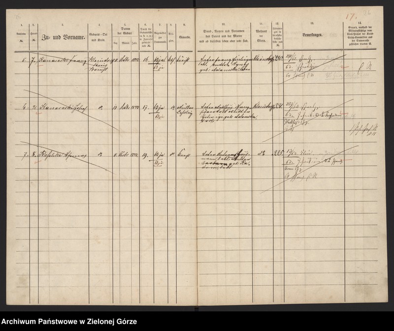 image.from.unit.number "Militair - Stammrolle von Kleindorf, Großdorf und Vorwerk Friedrichshof"
