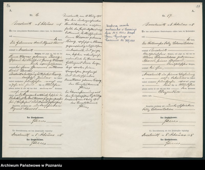 Obraz 11 z jednostki "Księga urodzeń [Rejestr poboczny urodzeń]"