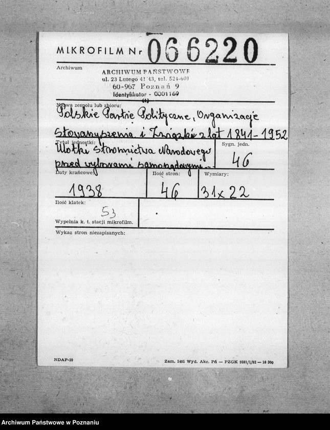 Obraz 2 z jednostki "Ulotki Stronnictwa Narodowego- przed wyborami samorządowymi miasta Poznania"