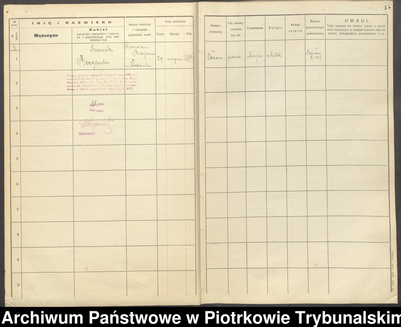 Obraz 7 z jednostki "[Księga ludności stałej gminy Ręczno] wieś i kolonia Tomawa"