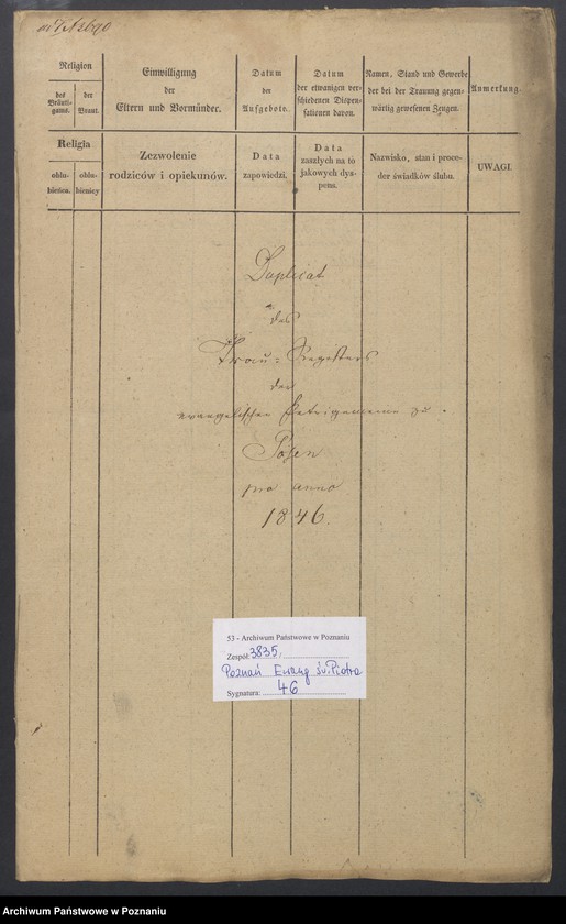 Obraz 2 z jednostki "Duplikat des Trauregisters"