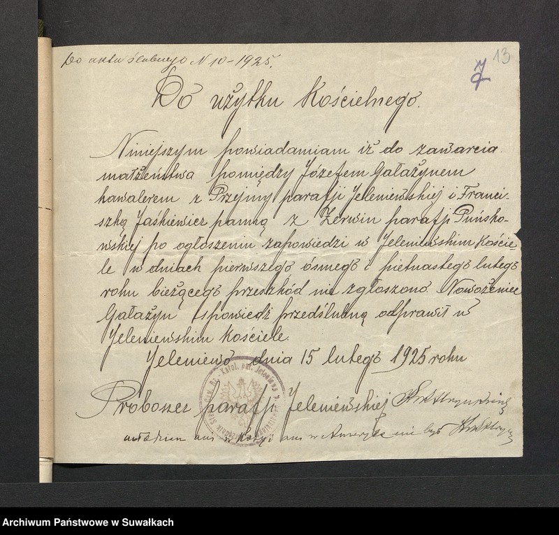 image.from.unit.number "Aneksa do Aktów zaślubionych par Puńskiej z roku 1925"