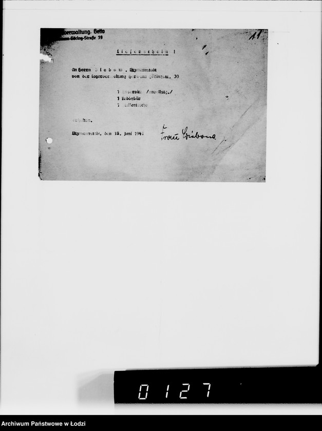 Obraz 15 z jednostki "Beschlagnahmte Sachen. Lager 39 [Kwity przesyłkowe i listy tyczące się przesyłek towarów]"