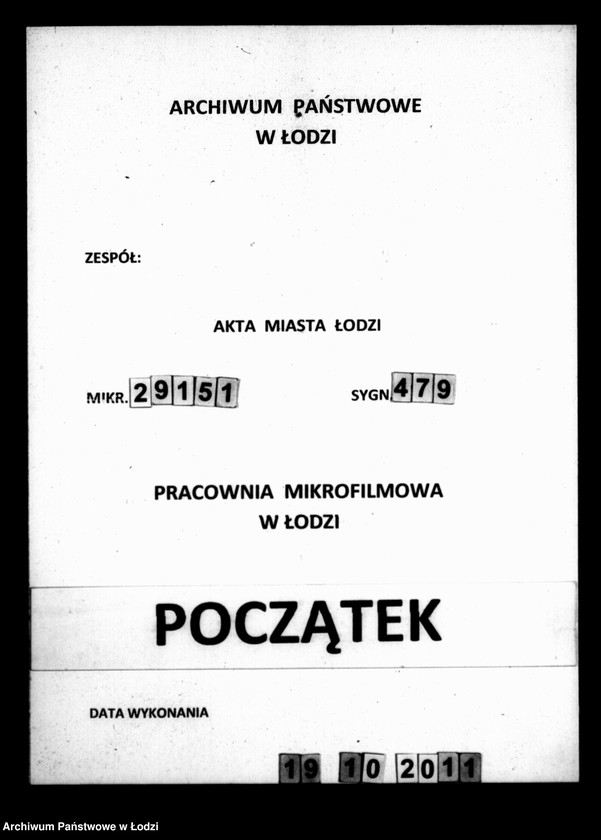 Obraz 1 z jednostki "Akta archiwum ławnika czynnego tyczące się wystawienia domu cechowego przez tkaczy w mieście Łodzi"