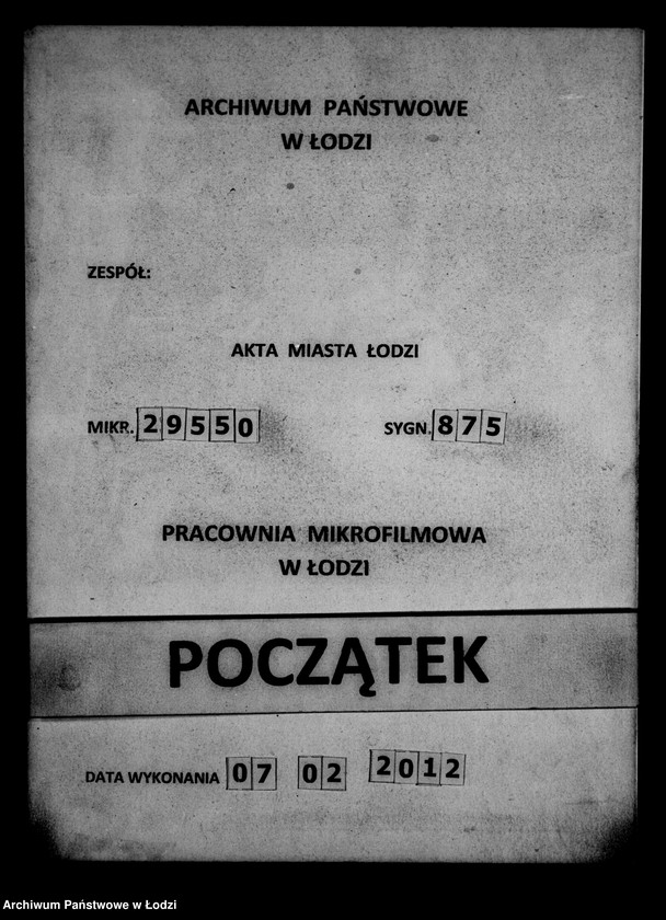 Obraz 1 z jednostki "Akta tyczące się przesiedlenia"