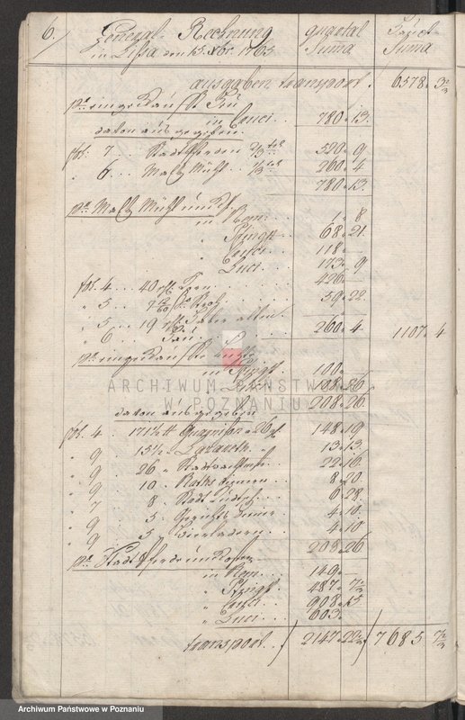 Obraz 8 z jednostki "Generalrechnung der Stadt Lissa; język niemiecki"