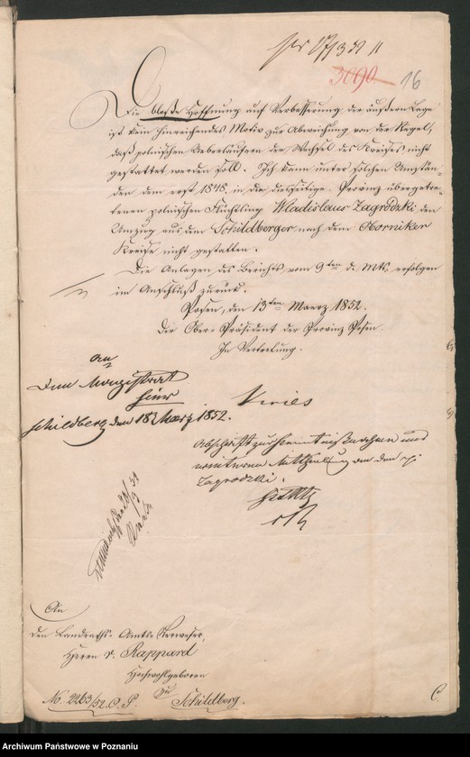 Obraz 20 z jednostki "A. betr. die polizeiliche Beaufsichtigung des polnischen Überläufers Paul /Wladislaus/ Zagrodzki zu Schildberg jetzt Godziętowo"