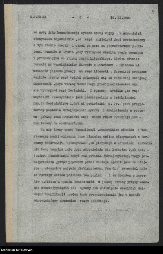 image.from.unit.number "Raporty polityczne Poselstwa Polskiego w Londynie nr 61-66,68, przesłane przez J. Ciechanowskiego"