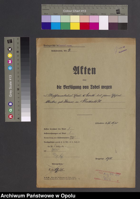 image.from.unit.number "Verfügung von Todes wegen des Maschinenbauers Emil Aust und seiner Ehefrau Marta geb[orene] Steiner in Neustadt"