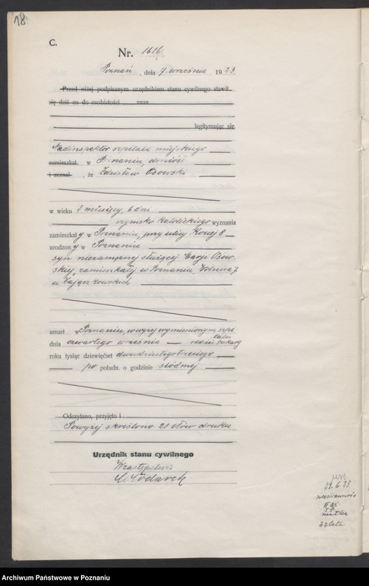 Obraz 20 z jednostki "Księga miejscowa zgonów tom IV [Rejestr główny zgonów]"
