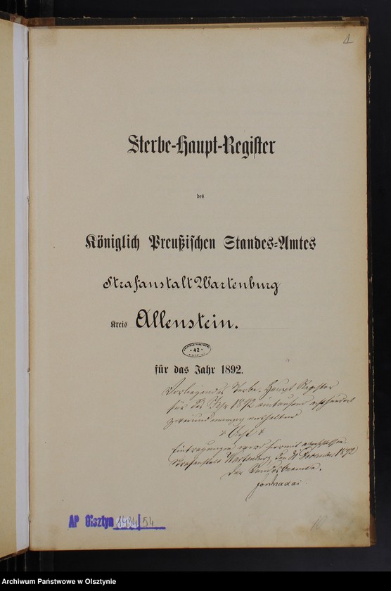 image.from.unit.number "Sterbe-Haupt-Register Nr 1 - 8"