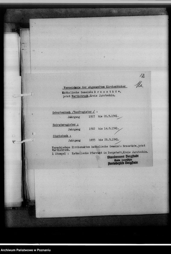 Obraz 16 z jednostki "Einziehungsprotokolle [ksiąg kościelnych] Kreis Jarotschin [powiat jarociński]"