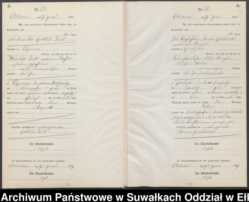 image.from.unit.number "Geburts-Neben-Register des Preussischen Standes-Amtes Orlowen Kreis Loetzen"