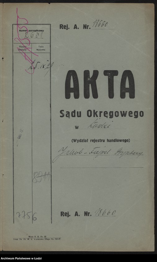 Obraz 2 z jednostki "Jakób Fajwel Grynberg – drobna sprzedaż drzewa"