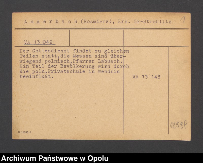 Obraz 3 z jednostki "Angerbach (Rosmierz), Krs. Gross-Strehlitz"