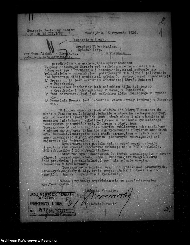 Obraz 5 z jednostki "/Towarzystwo Gimnastyczne Sokół w Pięczkowie powiat Środa - rejestracja/"